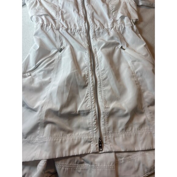 Athleta Womens White Hooded Rain Jacket XXS - Picture 5 of 11